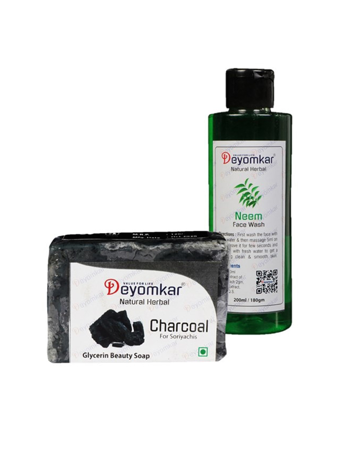 Deyomkar 2 Herbal Neem Face Wash with Charcoal Soap