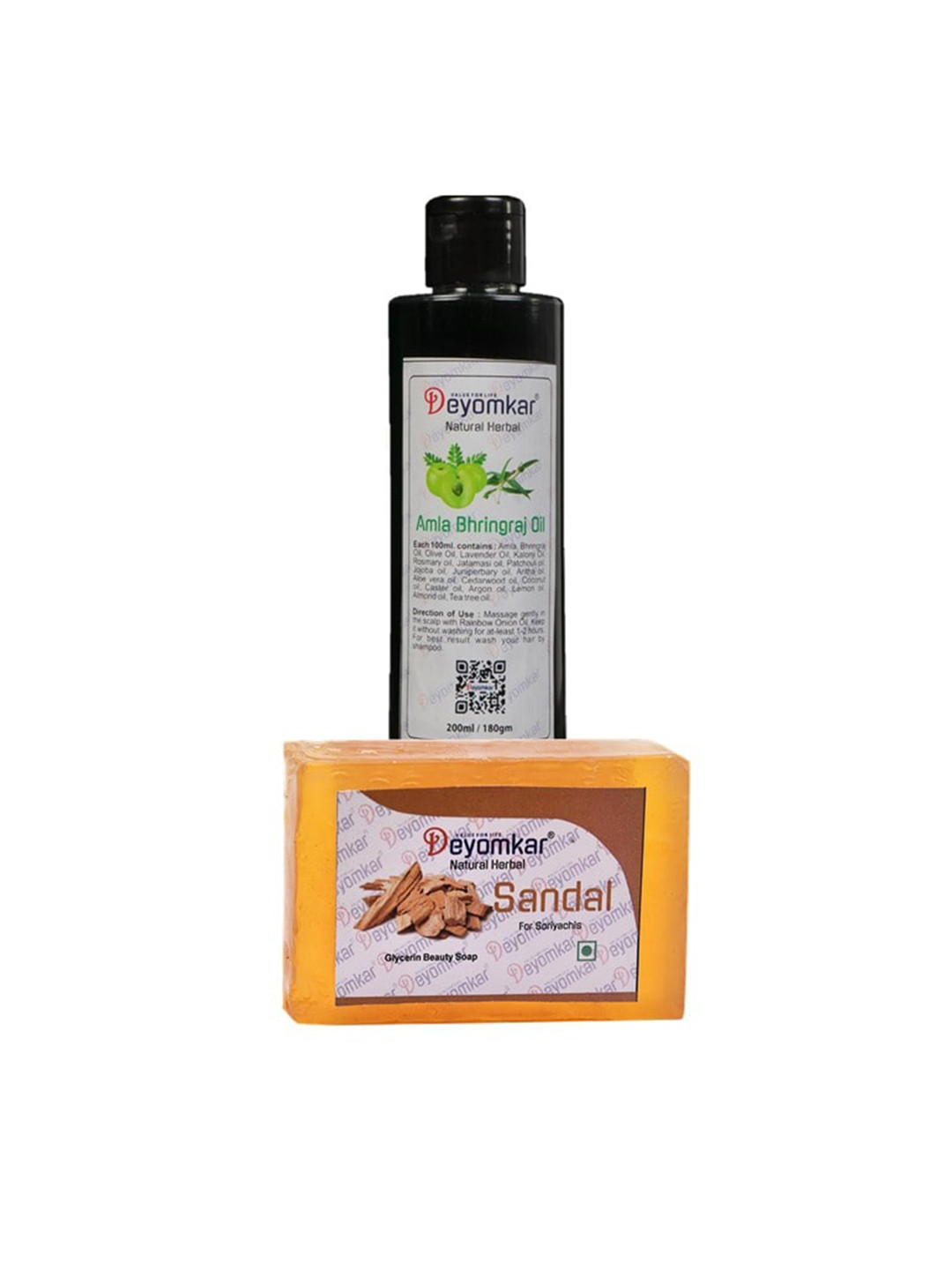 Deyomkar Herbal Amla Brinjraj Oil with Sandal Wood Soap
