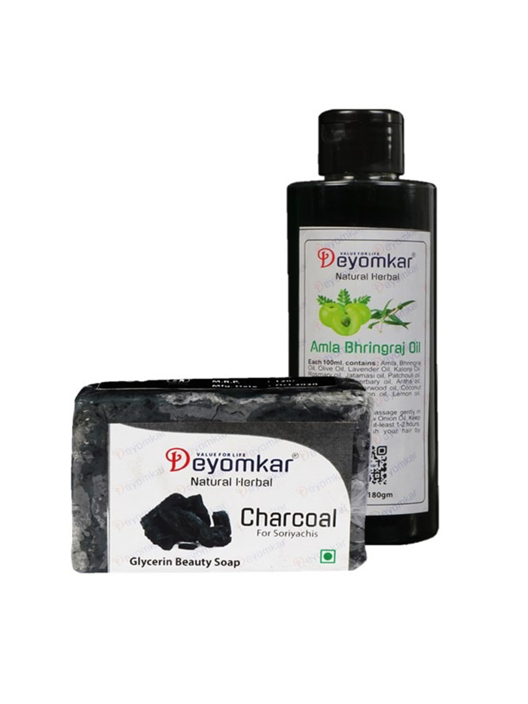 Deyomkar 2 Pcs Herbal Amla Brinjraj Shampoo with Lemon Honey Soap