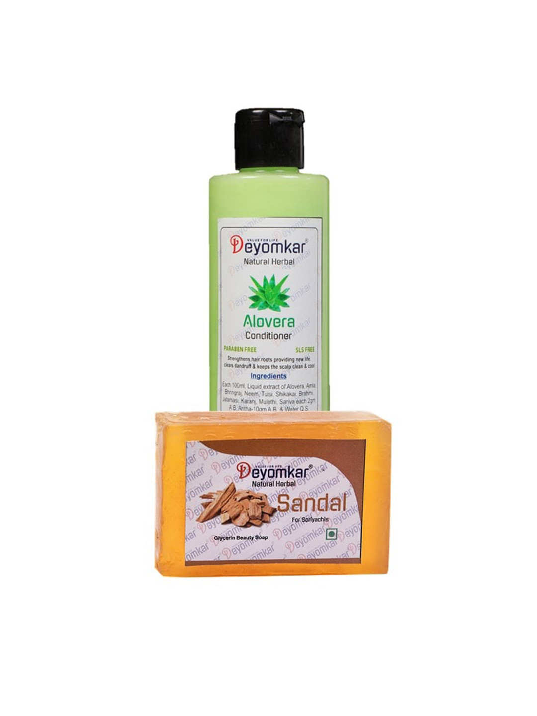 Deyomkar 2 Pcs Herbal Alovera Conditioner with Sandalwood Soap