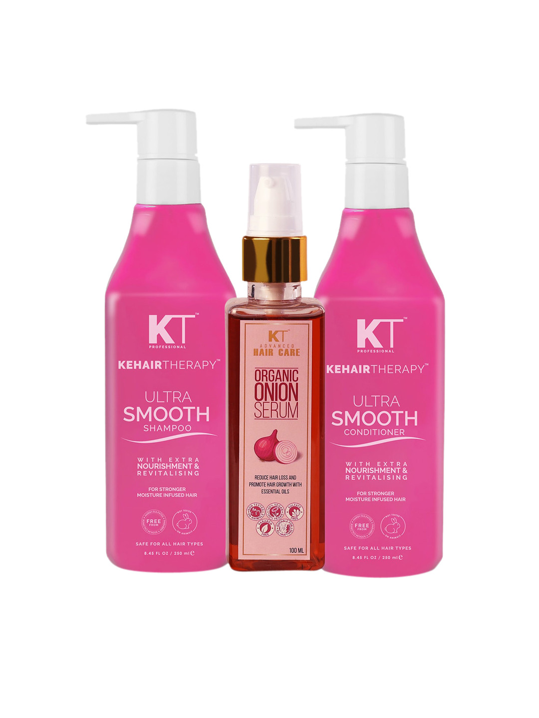 KEHAIRTHERAPY 3-Pieces Ultra Smooth Shampoo 250ml - Conditioner 250ml - Onion Serum 100ml