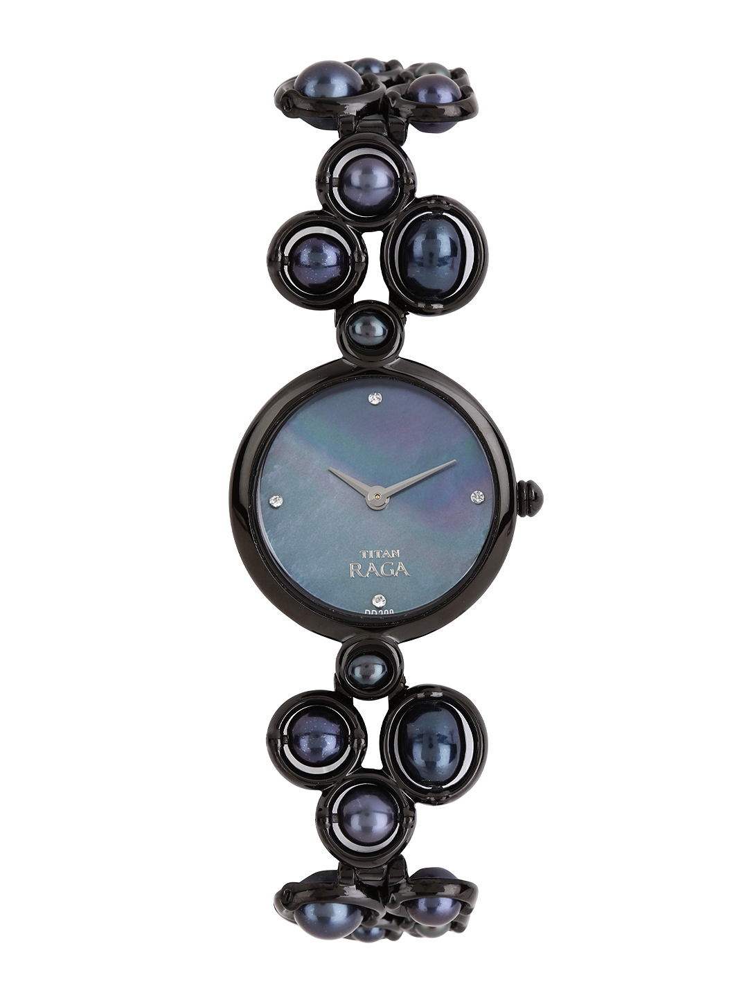 Titan Raga Women Black Mother of Pearl Embellished Analogue Watch 9971NM01J