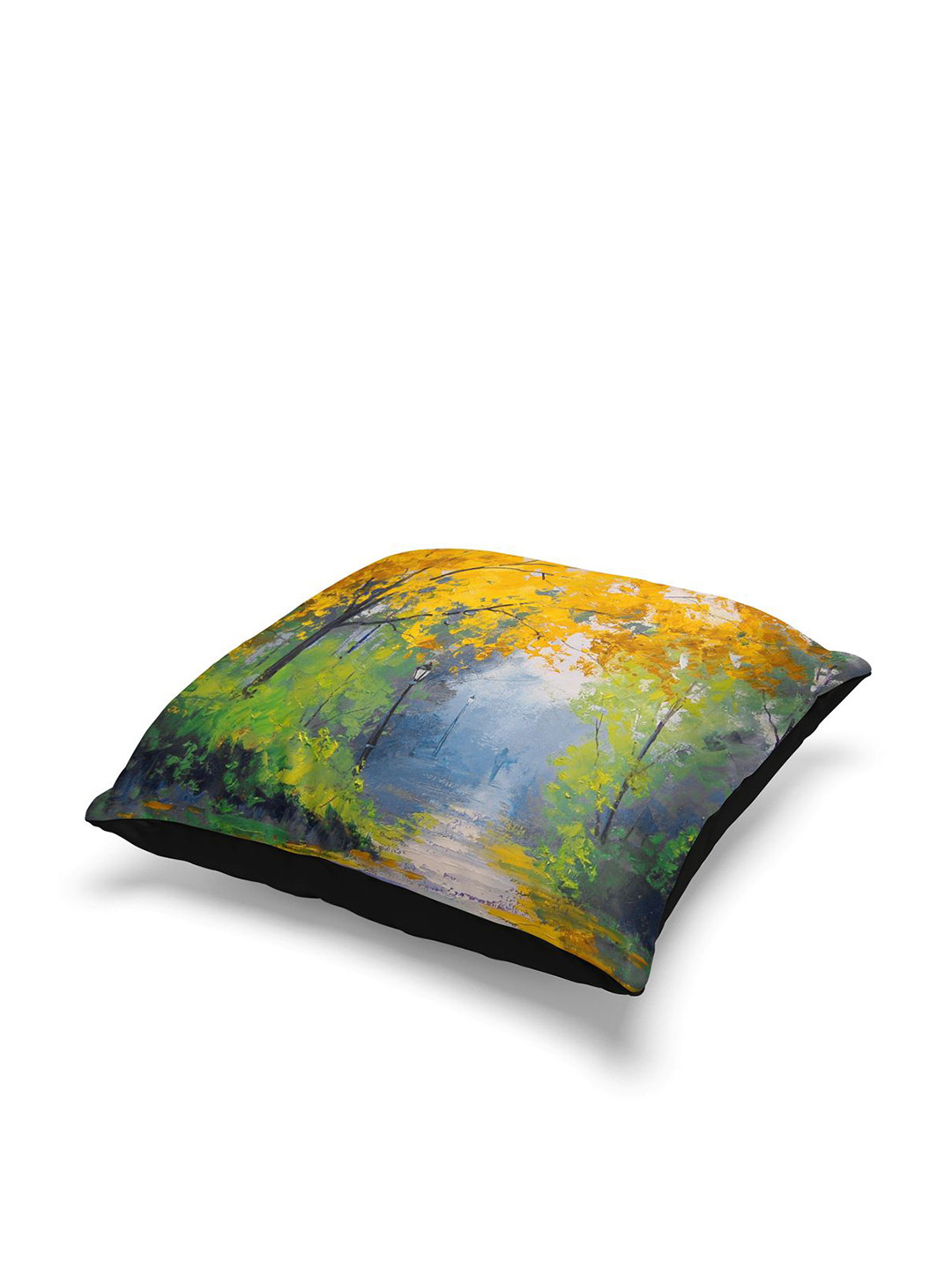 BIANCA Blue & Blue Set of 2 Floral Square Cushion Covers