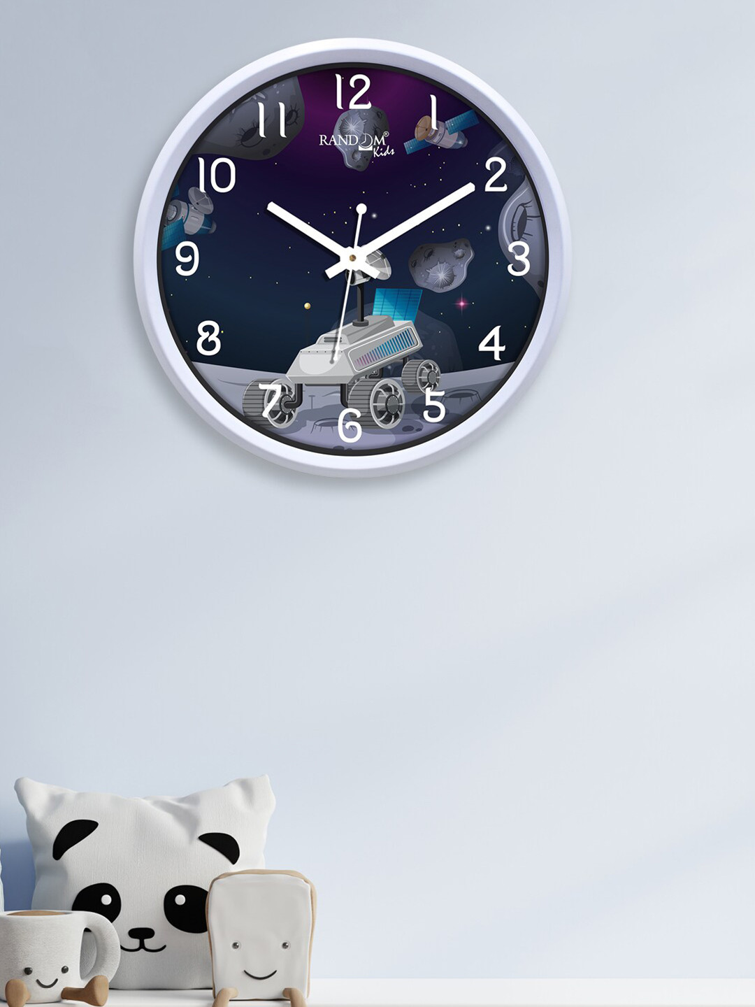 RANDOM Multi Printed Plastic Wall Clock With Glass- 12 Inches