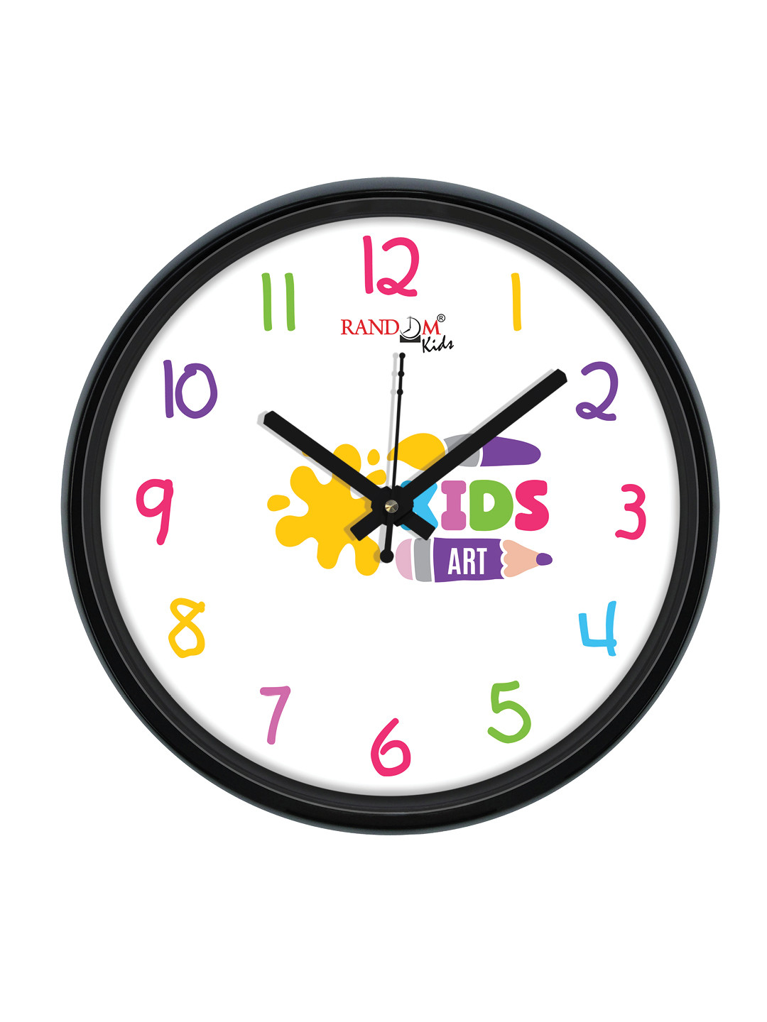 RANDOM White & Pink Unisex Kids Printed Contemporary Wall Clock