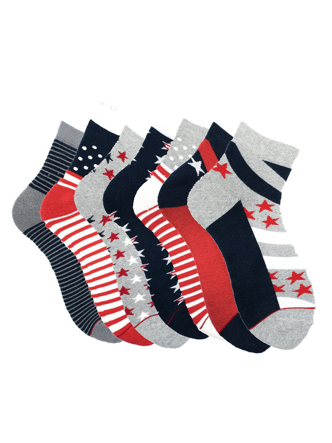 Soxytoes Men Pack Of 7 Assorted Cotton Ankle-Length Socks