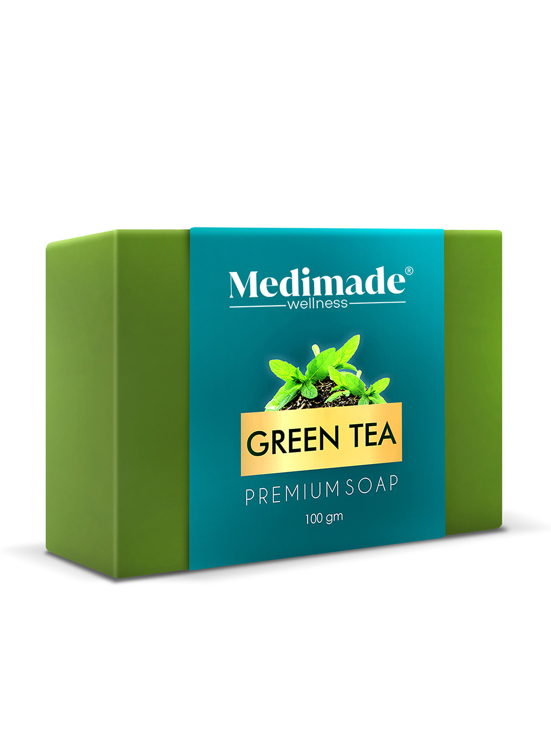 Medimade Anti Bacterial & Anti Acne Green Tea Bathing Soap For Gentle Exfoliation - 100 g