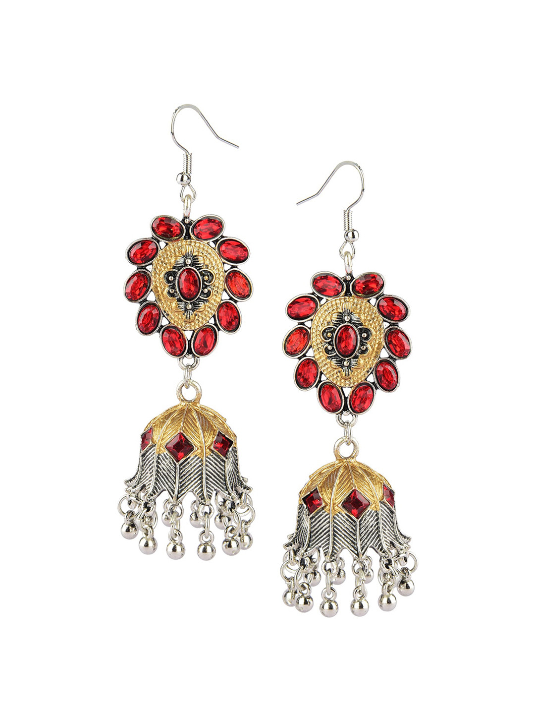 DESI COLOUR Multicoloured Dome Shaped Jhumkas Earrings