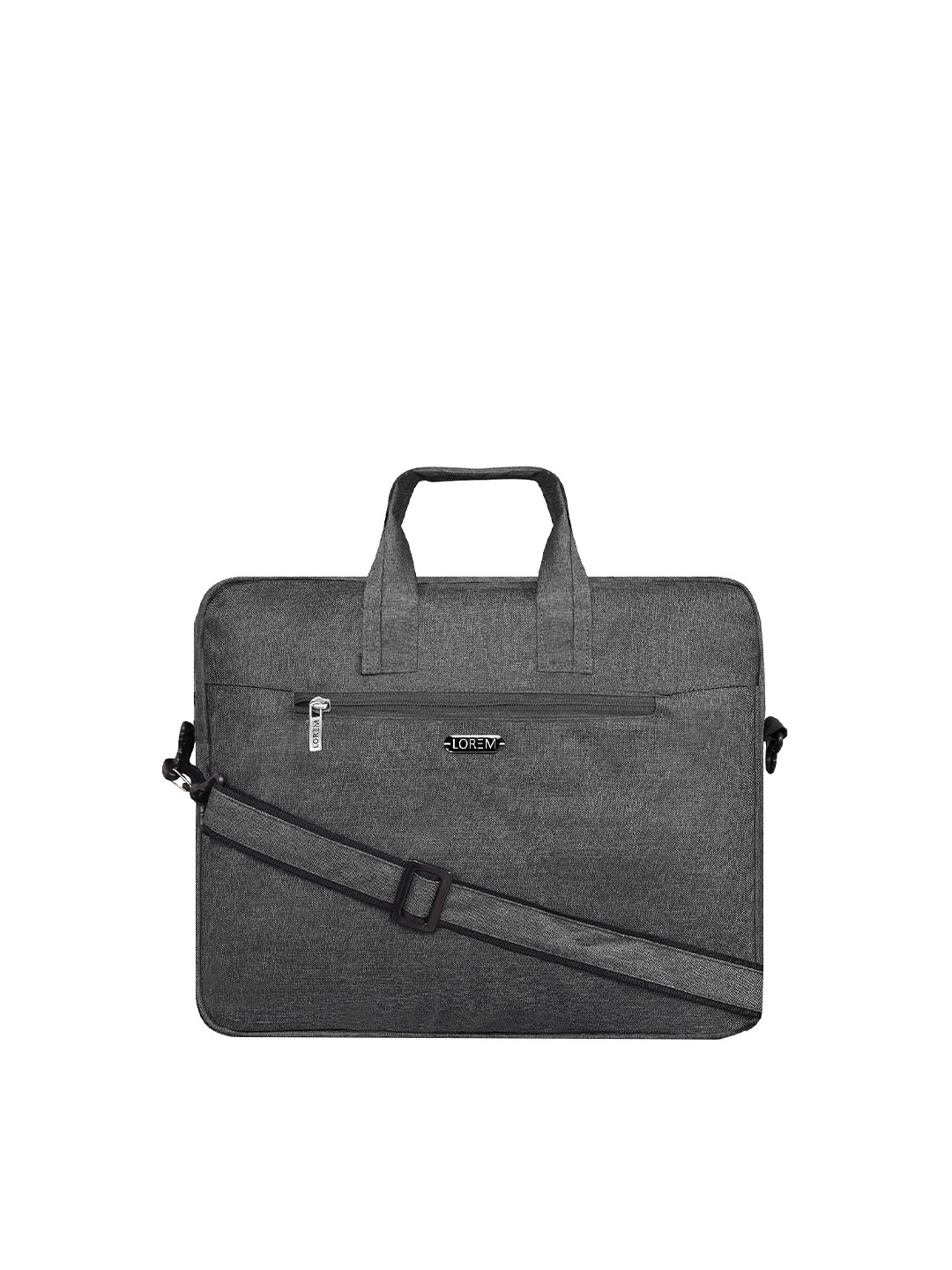 LOREM Unisex Grey Textured Textured Messenger Bag with Laptop Sleeve