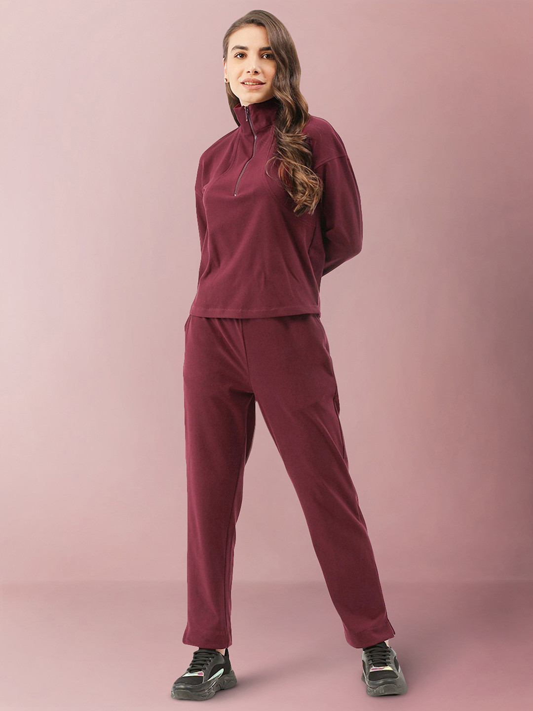 LILL Women Maroon Top with Trousers