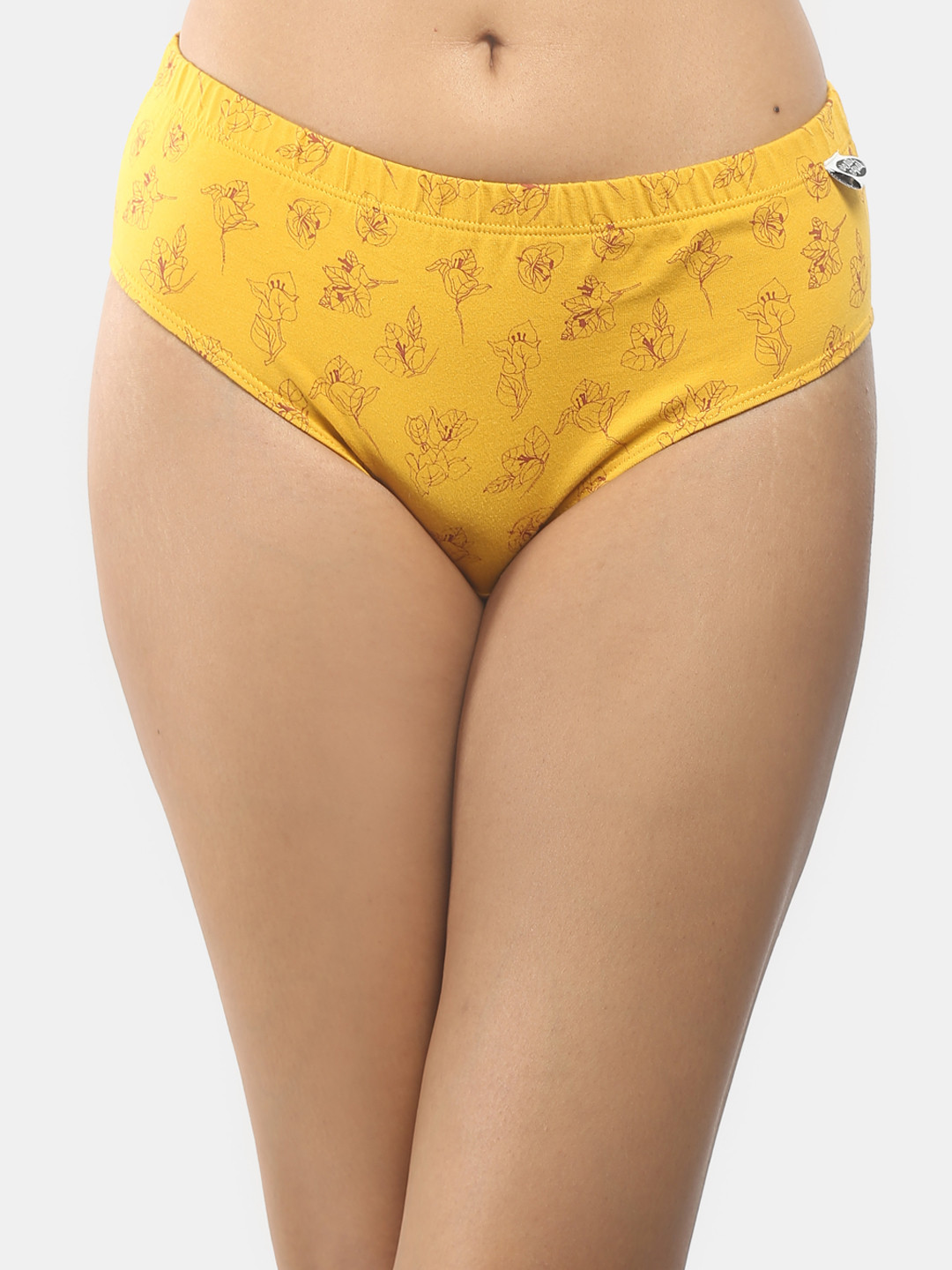 Wear Equal Women Mustard Printed Bikini 002/BA/Mustard/AOP