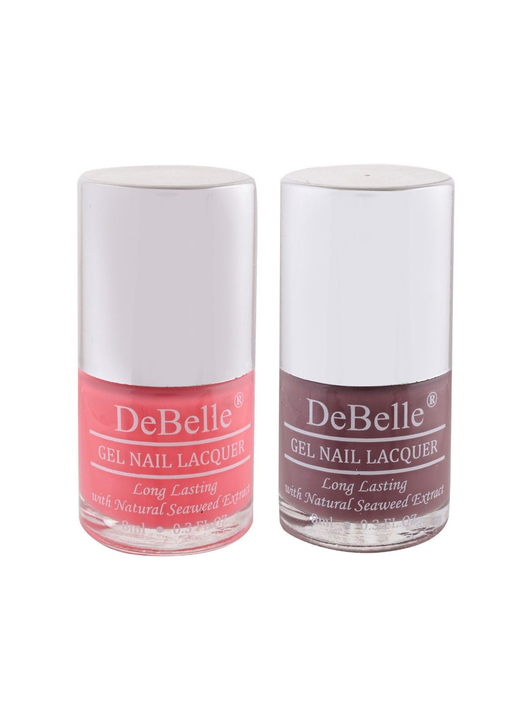 DeBelle Set of 2 Nail Polish - BeBe Kiss & Majestique Mauve - 8 ml each