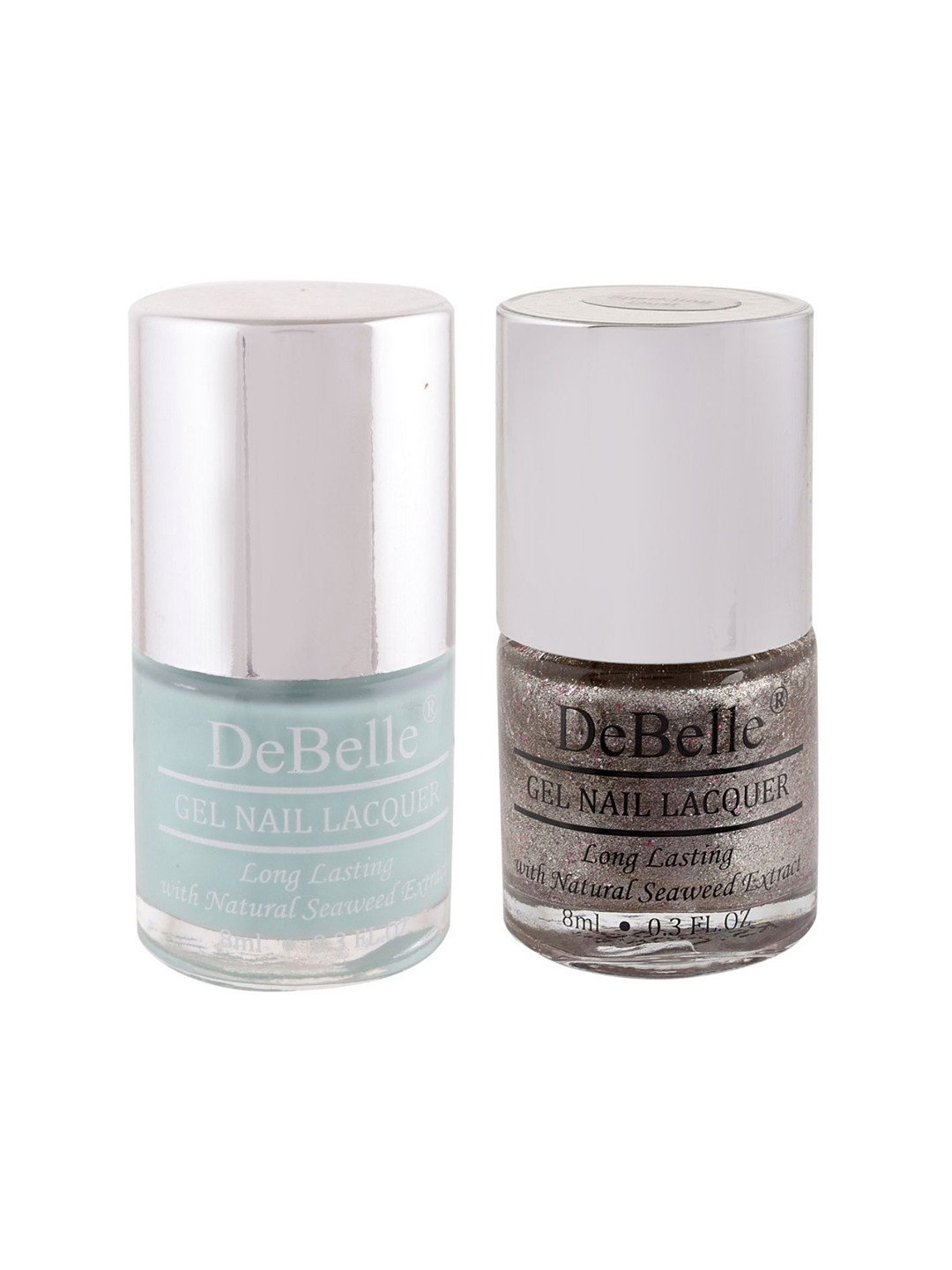 DeBelle Set of 2 Gel Nail Polish - Mint Amour & Sparkling Dust - 8 ml Each