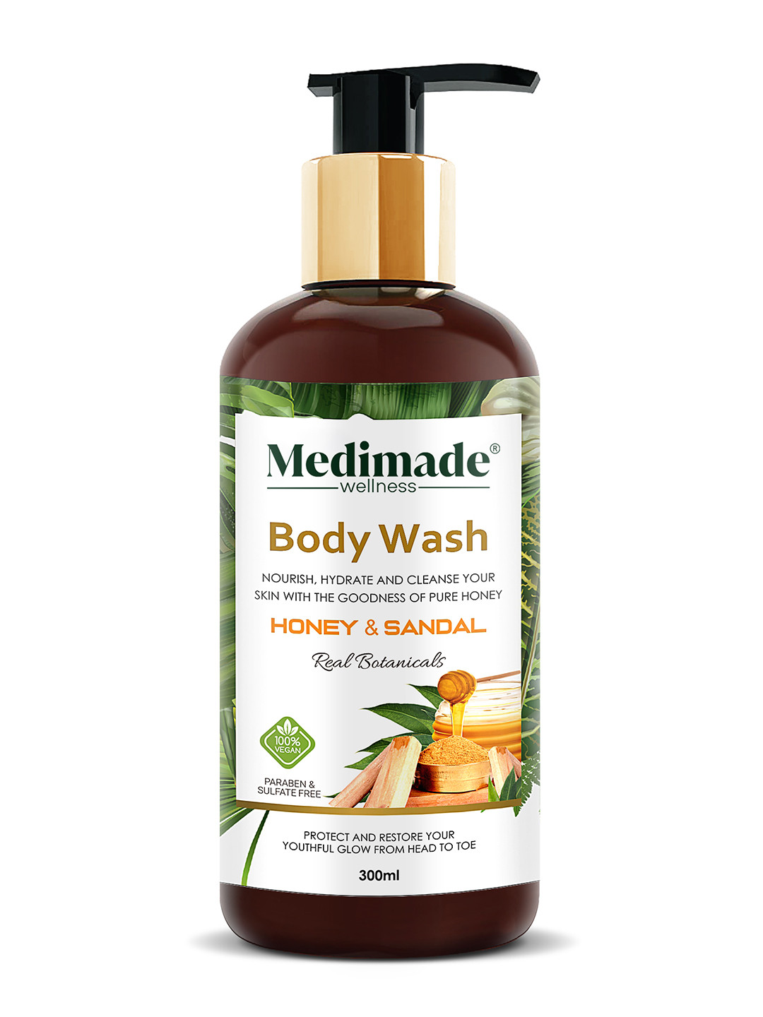 Medimade Yellow Honey and Sandal Body Wash 300 Ml
