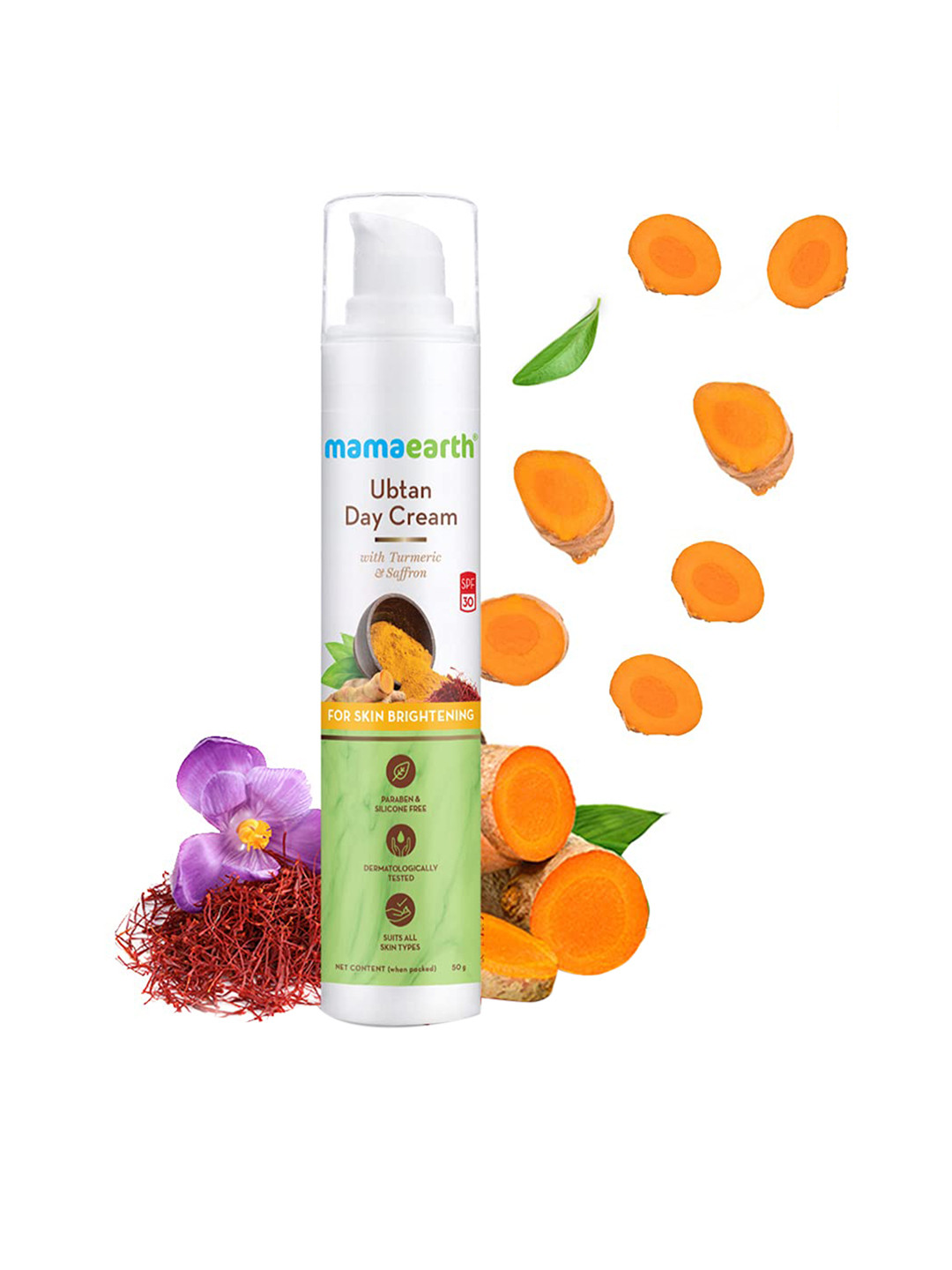 Mamaearth Ubtan Day Cream with SPF 30 - Turmeric & Saffron for Skin Brightening