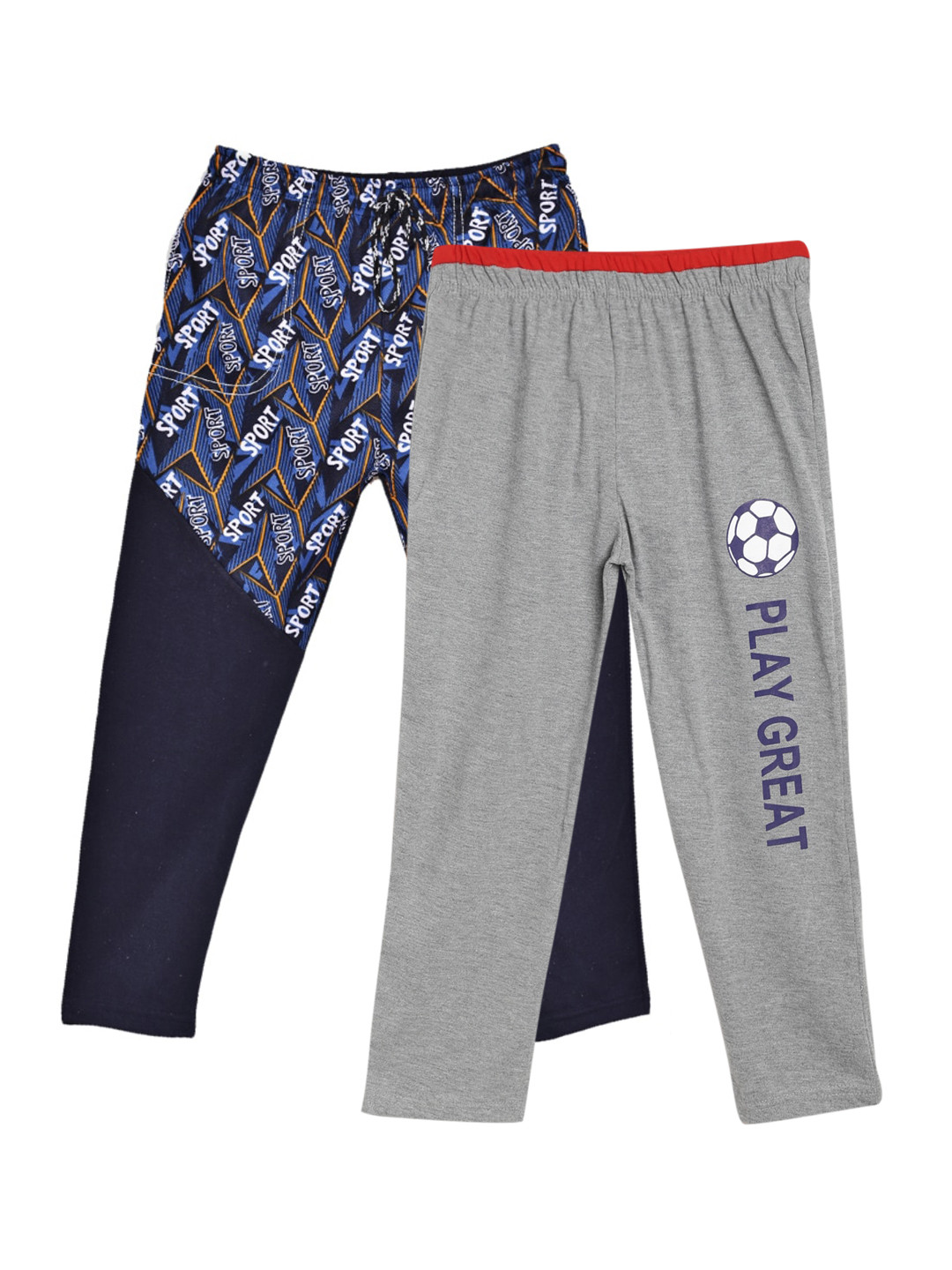 SWEET ANGEL Boys Pack Of 2 Self Design Cotton Track Pants