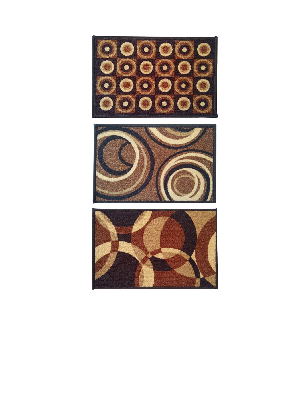 Athom Trendz Set Of 3 Printed Anti Skid Latex Backing Rectangular Door Mats