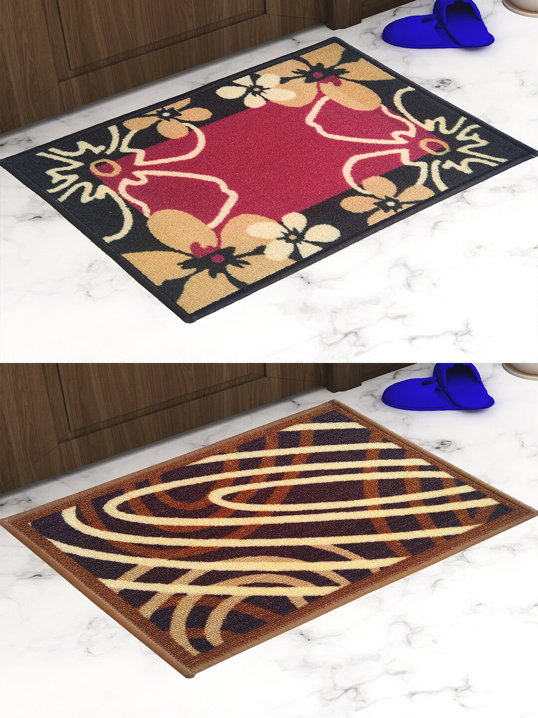 Athom Trendz Set Of 2 Printed Anti-Skid Door Mats