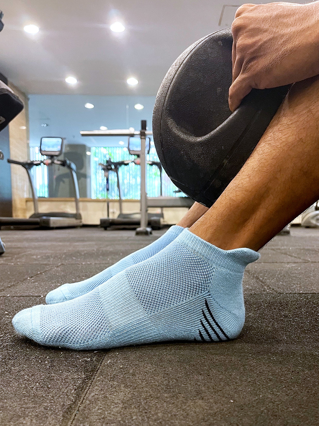 Mint & Oak Men Blue Solid Ankle-Length Socks