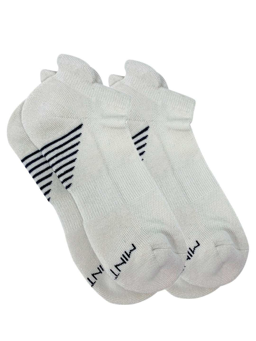 Mint & Oak Men Pack of 2 Off-White The Sports Edit Bamboo Anke-Length Socks