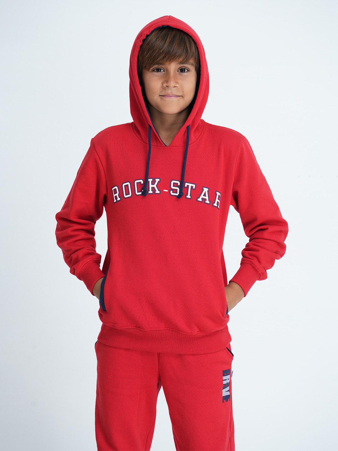 mackly Boys Red Hooded Sweatshirt