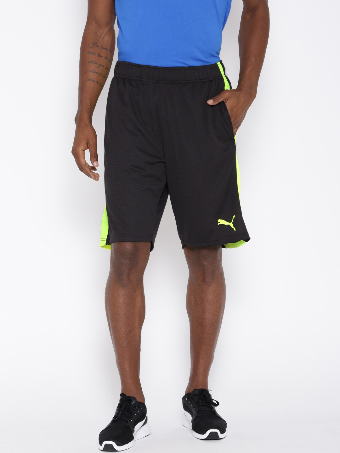 Buy Puma Men Black Solid Formstripe Mesh 10 Sports Shorts Shorts for Men 1611313 Myntra