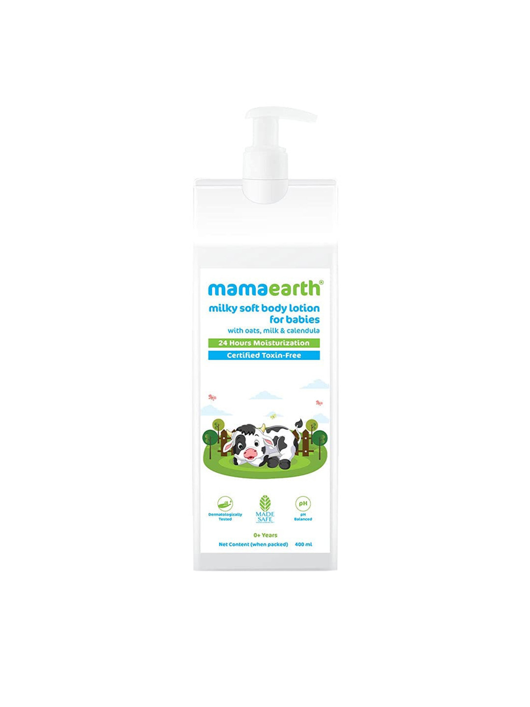 Mamaearth Unisex White Milky Soft Body Lotion with Oats, Milk & Calendula - 400 ml