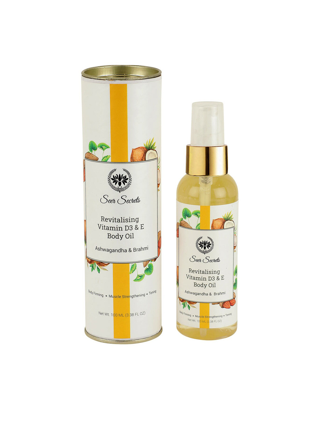 Seer Secrets Yellow Revitalising Vitamin D3 & E Body Oil 100 Ml