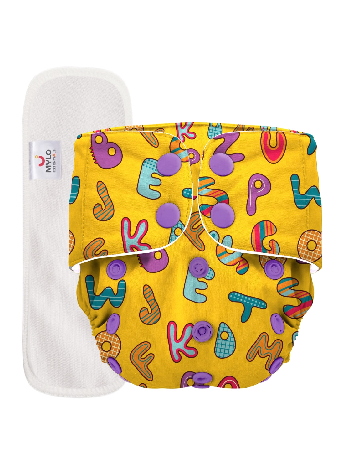 Mylo Infants Kids Orange & Blue Printed Cloth Diapers