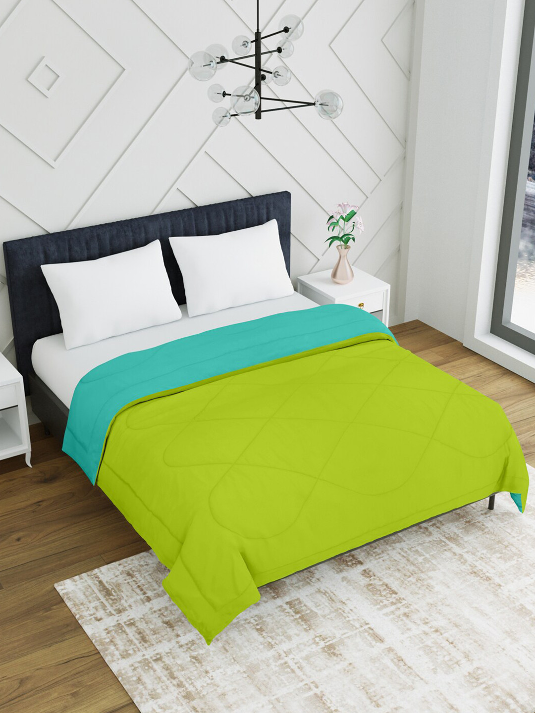 EverHOME Green & Teal Microfiber Mild Winter Double Bed Comforter