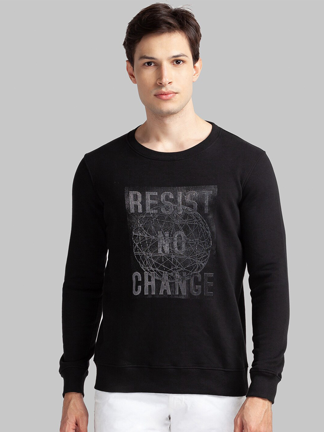 Parx Men Black Printed Sweatshirt