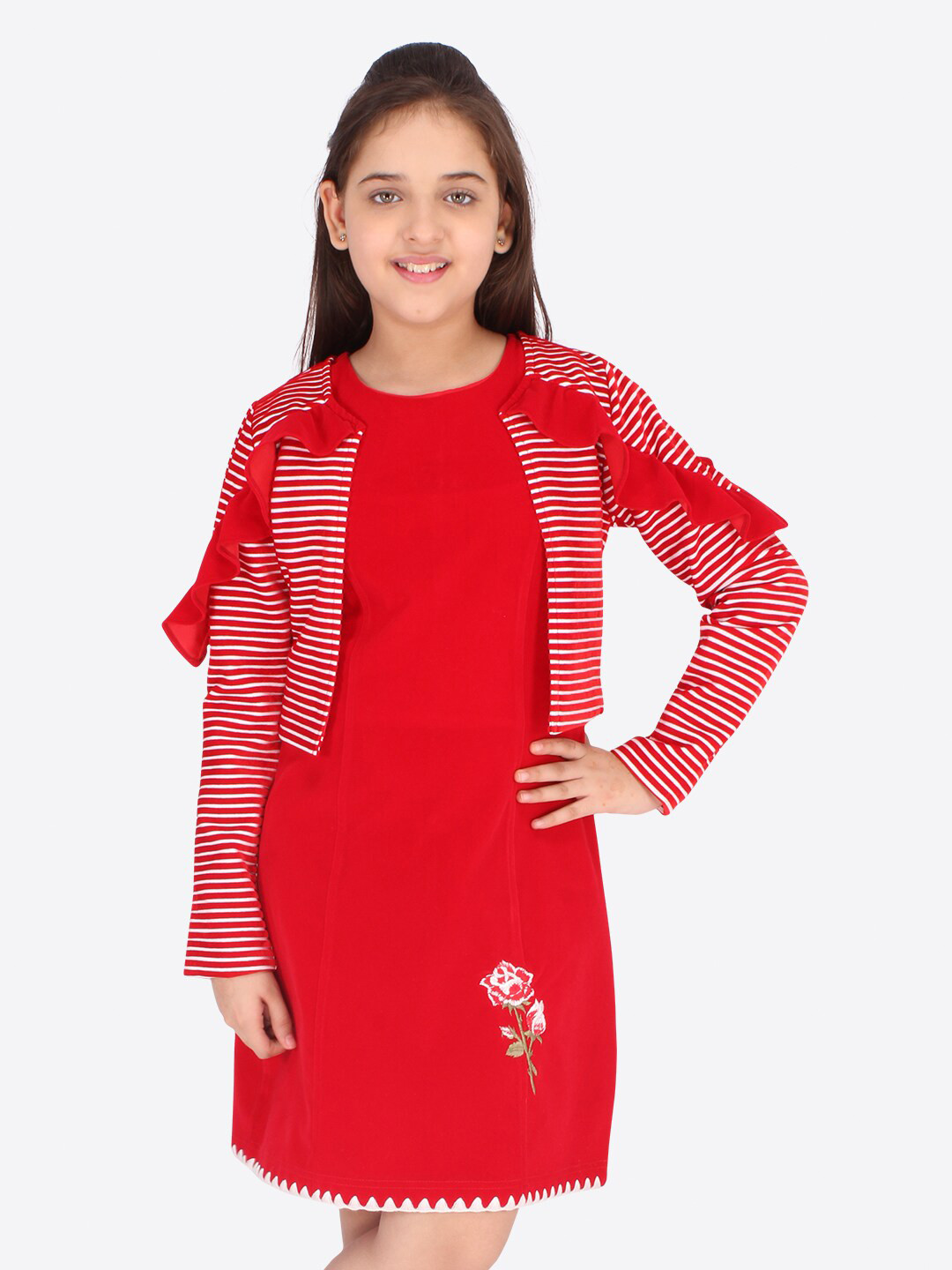 CUTECUMBER Red Velvet A-Line Dress