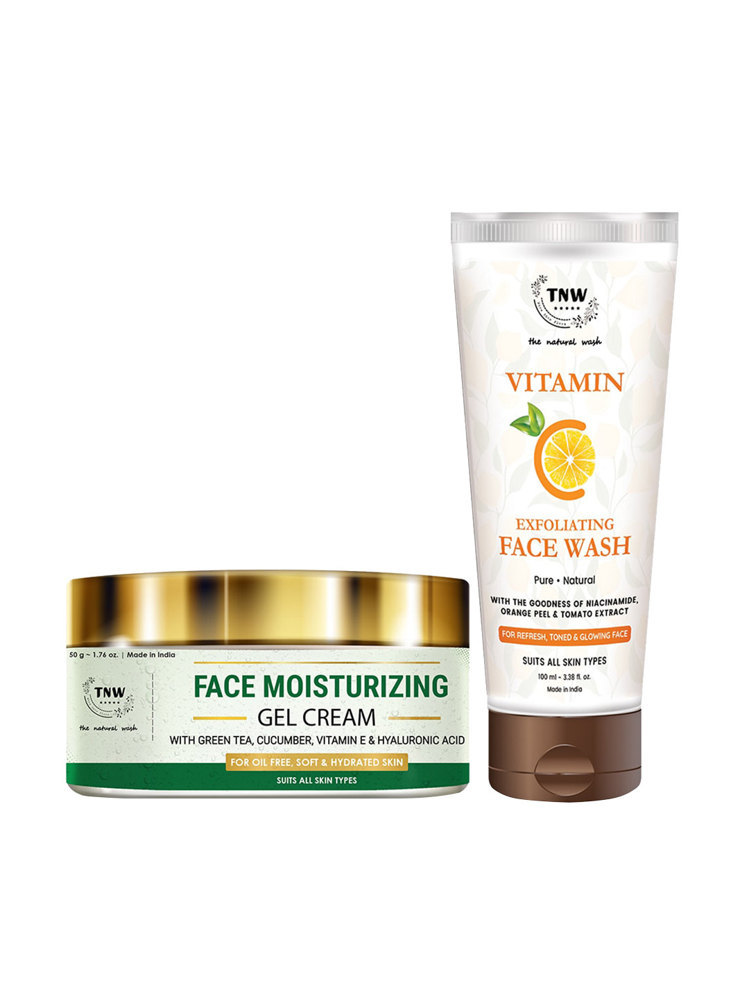 TNW the natural wash Face Moisturizing Gel Cream & Vitamin C Exfoliating Face Wash 150 ml