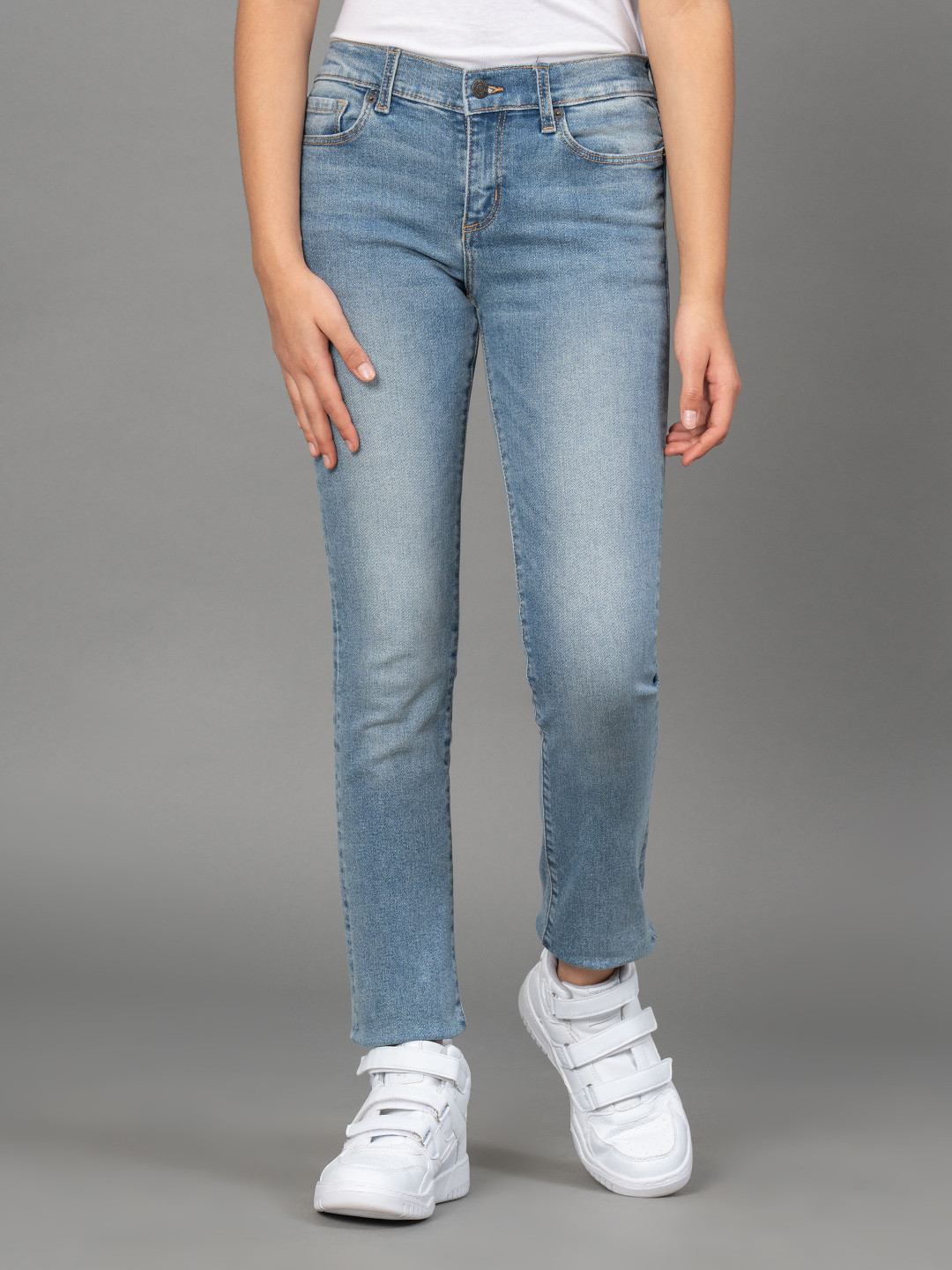 Mode by Red Tape Girls Blue Skinny Fit Light Fade Stretchable Jeans