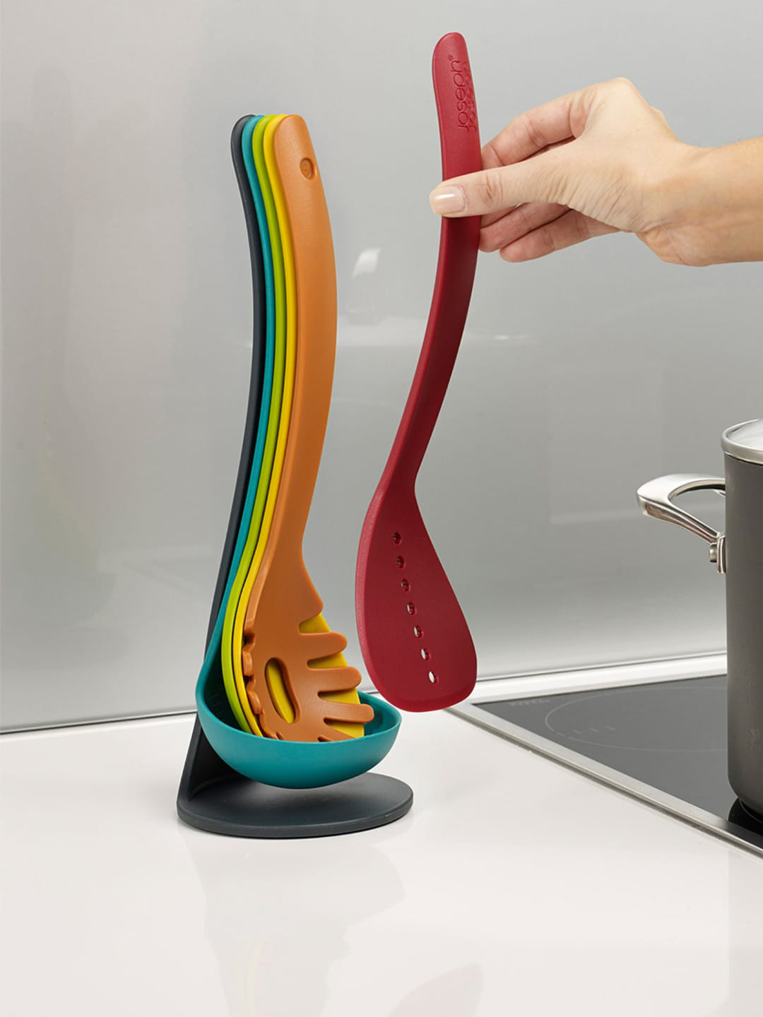 Joseph Joseph Red & Green Solid 5-Piece Kitchen Tools