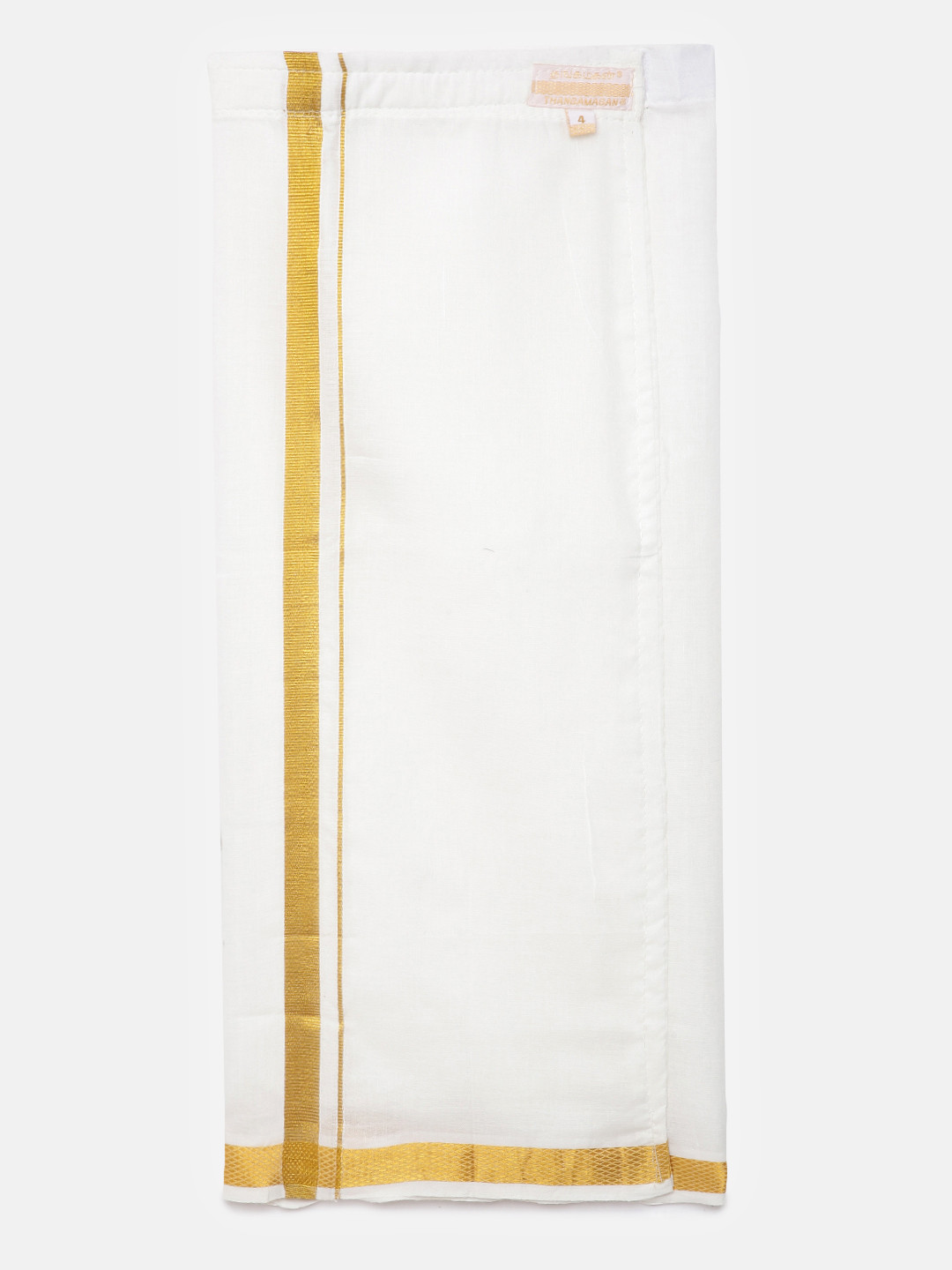 Thangamagan Boy's Beige Solid Cotton Dhoti