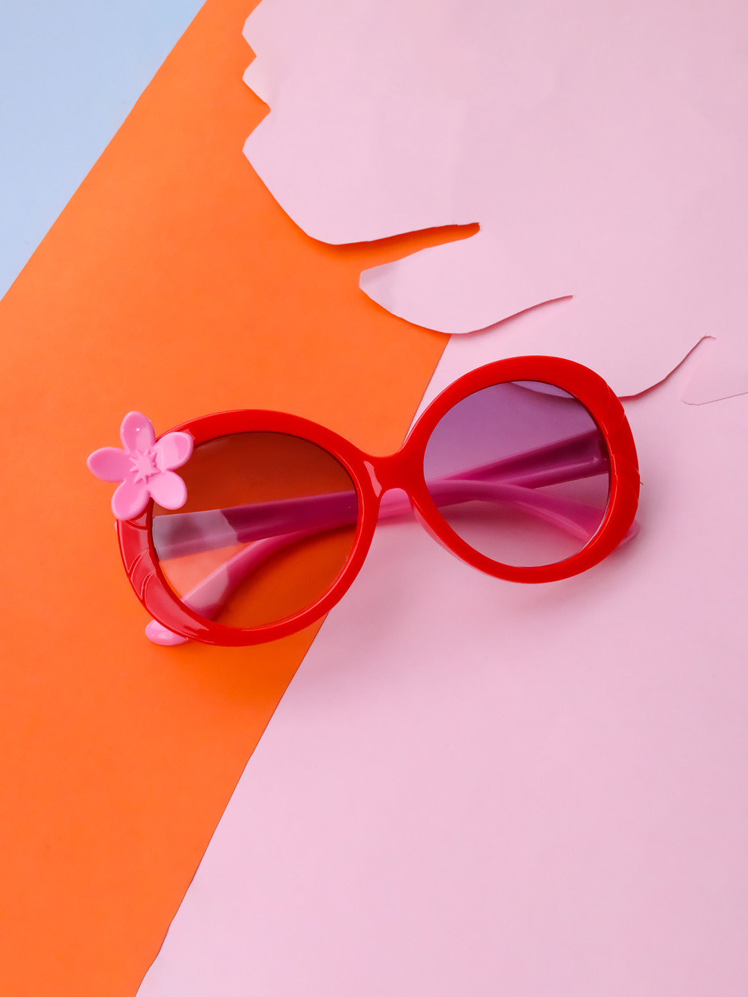 Spiky Kids Purple Lens & Red Oval Sunglasses with UV Protected Lens 1508