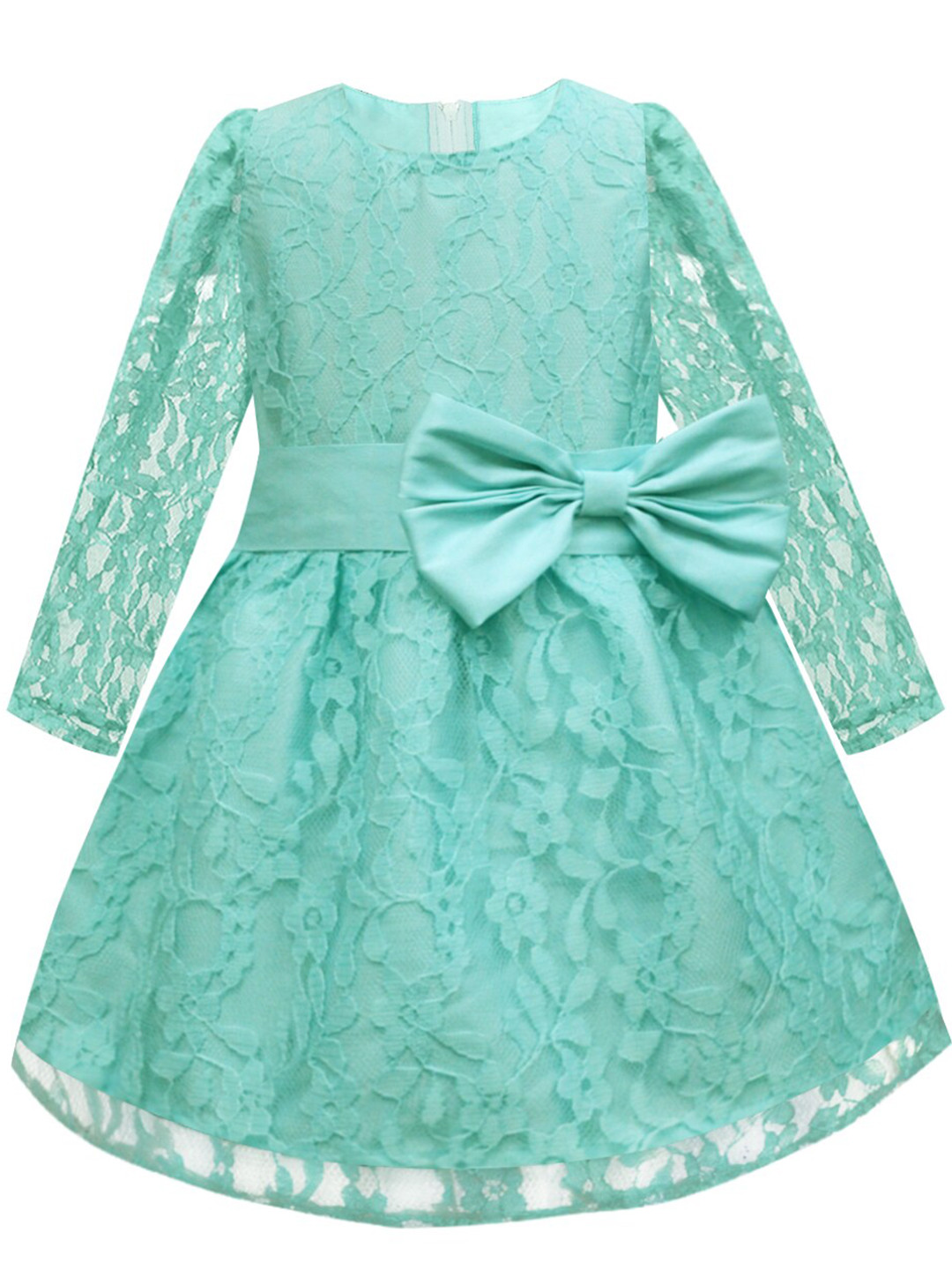 A T U N Sea Green Lace Dress