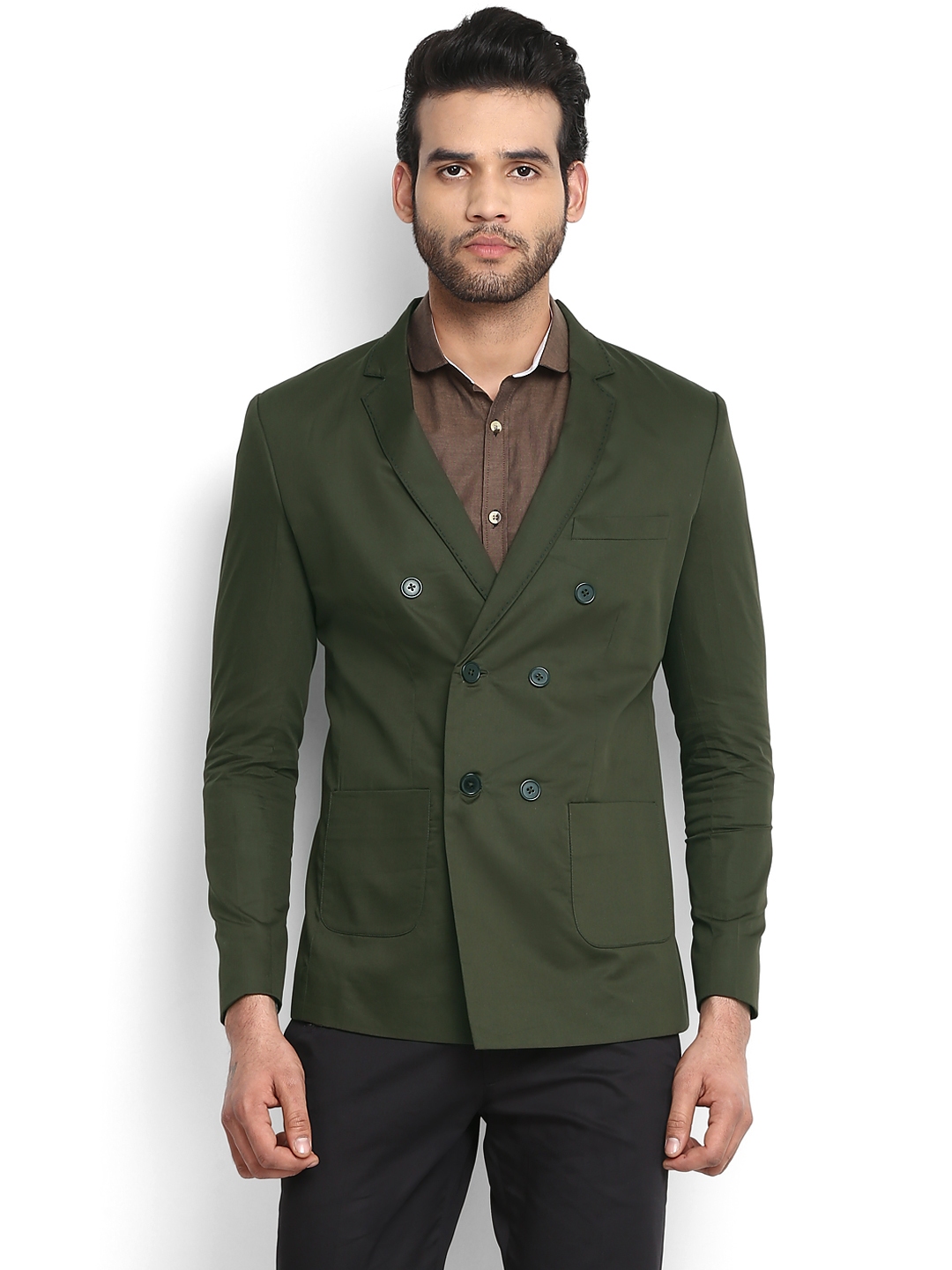 double breasted blazer green