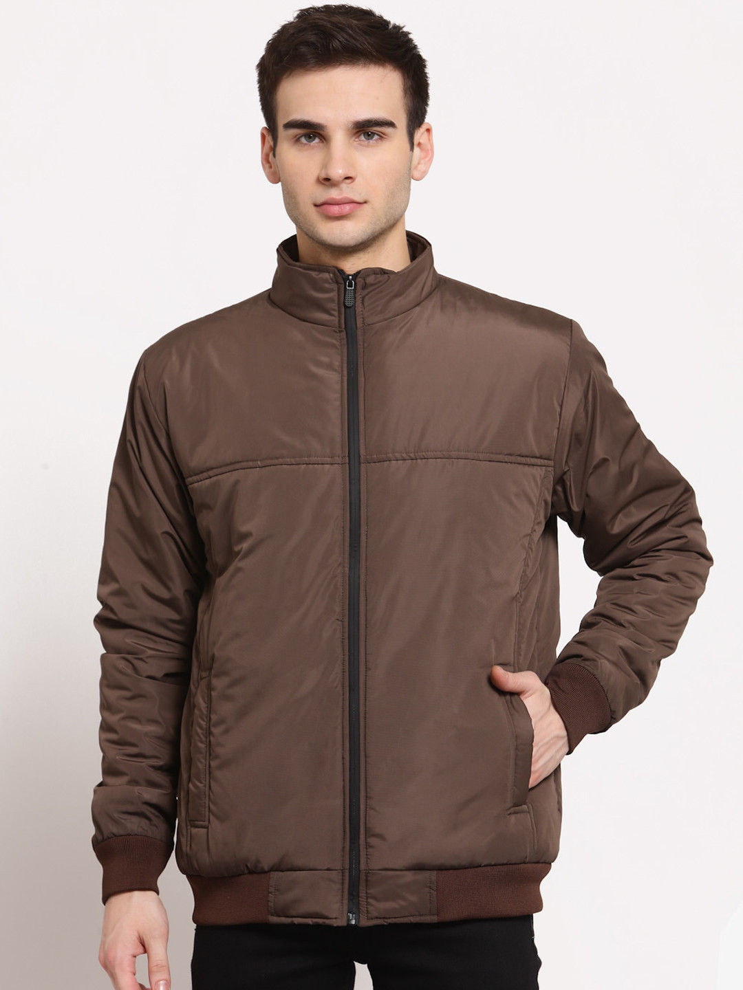 Style Quotient Men Brown Lightweight Padded Jacket