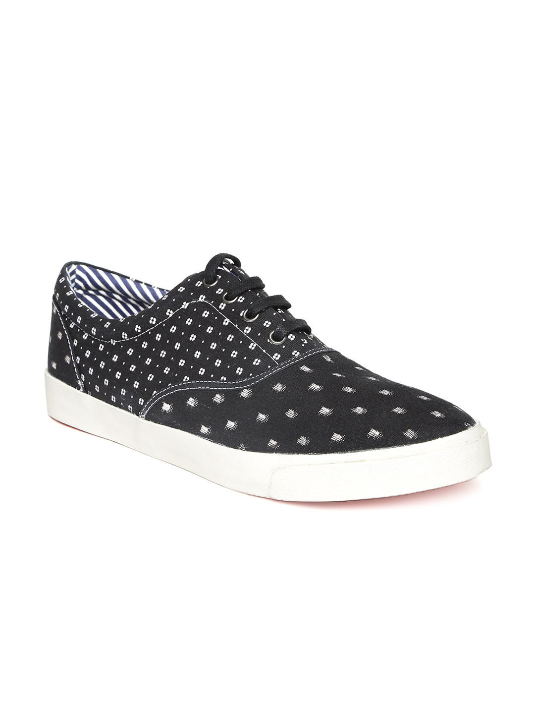 John Players Men Black Printed Sneakers