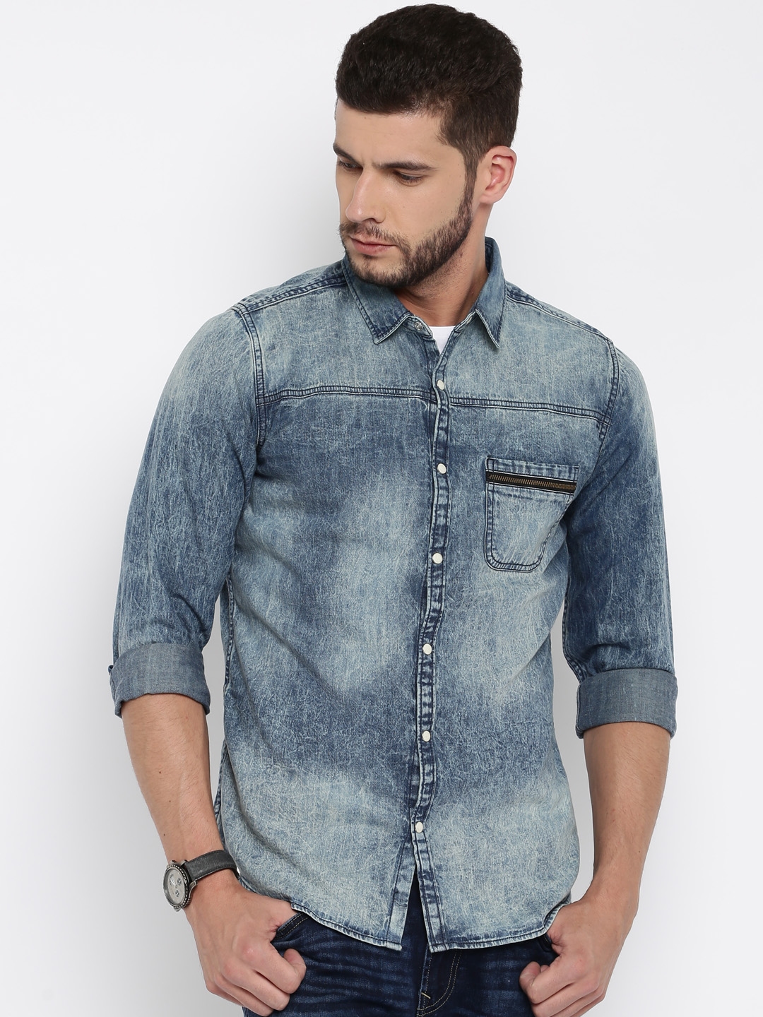 United colors of cheap benetton denim shirts