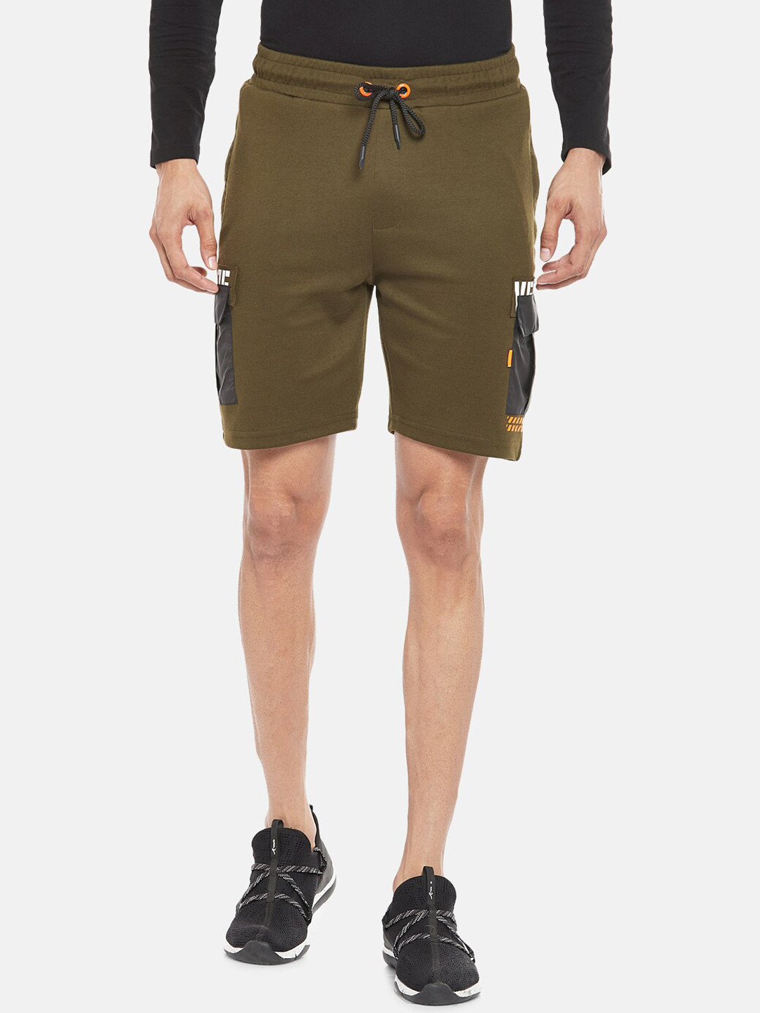 Ajile by Pantaloons Men Olive Green Slim Fit Regular Shorts