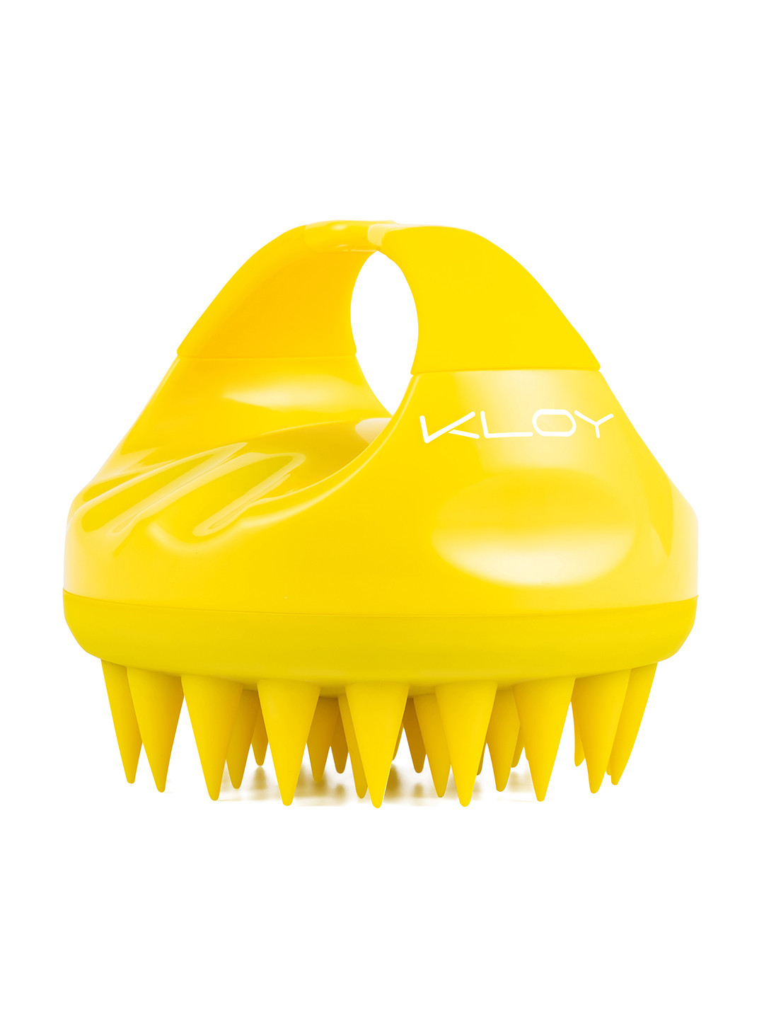 KLOY Yellow Hair Scalp Massager Exfoliator Shampoo Brush with Soft Silicone Bristles