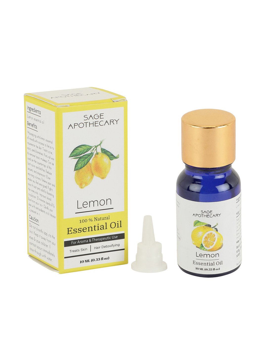 SAGE APOTHECARY Lemon 100% Natural Essential Oil - 10 ml