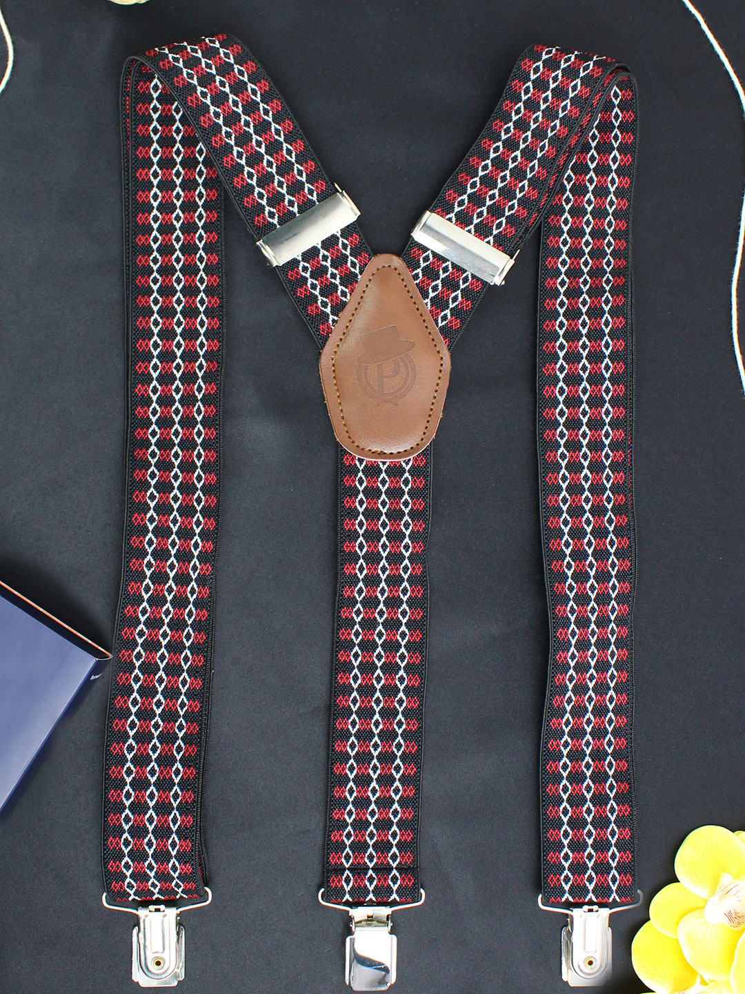 PELUCHE Men Black & Red Printed Suspender