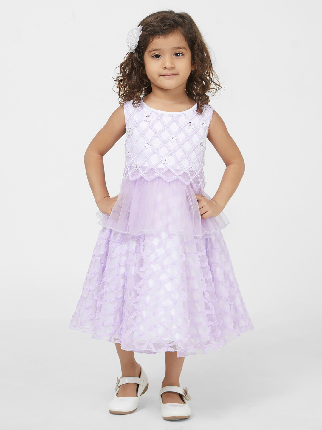 TIC TAC TOE Lavender Midi Dress