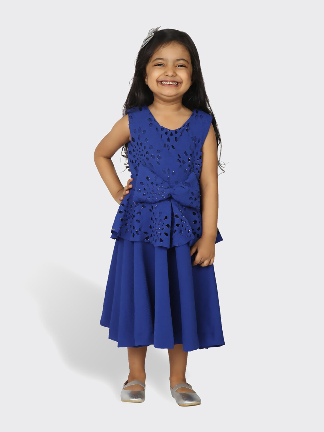 TIC TAC TOE Blue Midi Dress