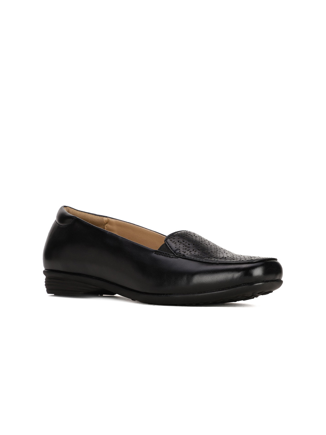 Bata Women Black Woven Design Loafers