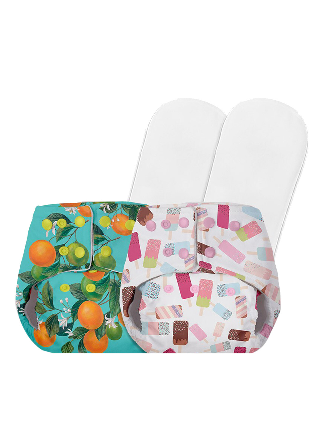BASIC by SuperBottoms Kids Pack Of 2 Printed Sustainable Reusable Diapers